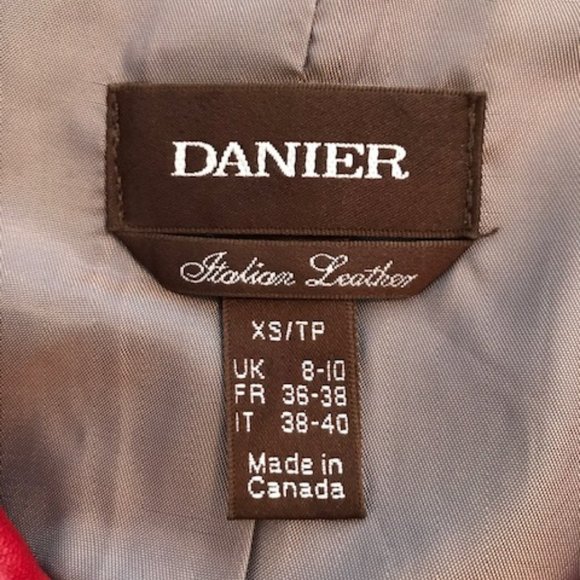 Danier | Red Italian Leather Jacket  XS ~ NWOT - Picture 15 of 15